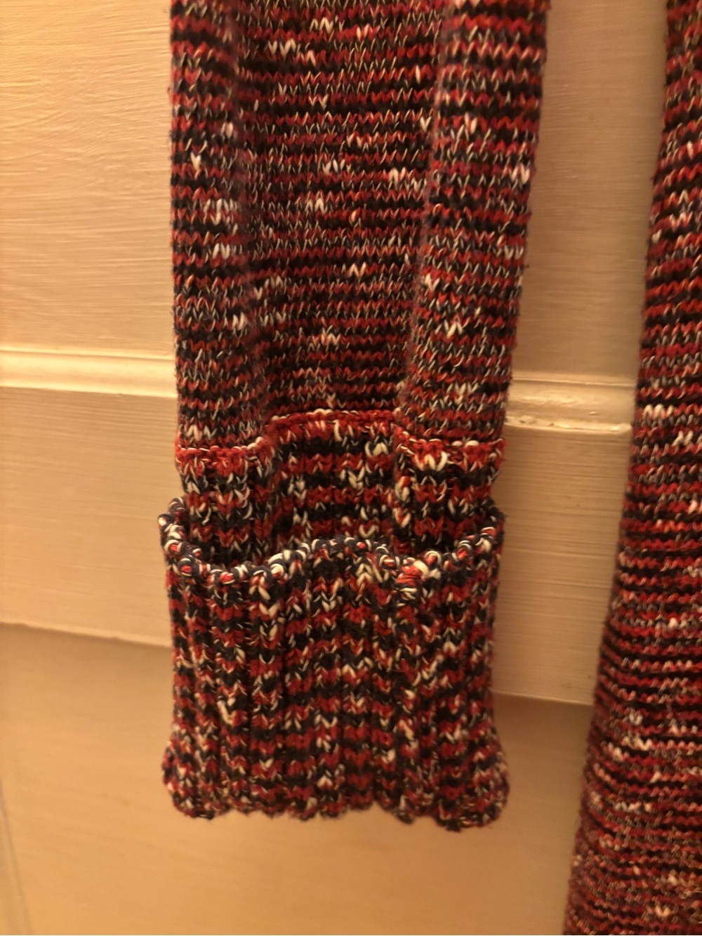 Celine Burgundy Marled Knit Long-Sleeve Dress - Picture 4 of 5
